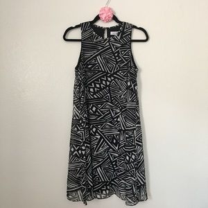 Calvin Klein Size 6 Black & White Dress